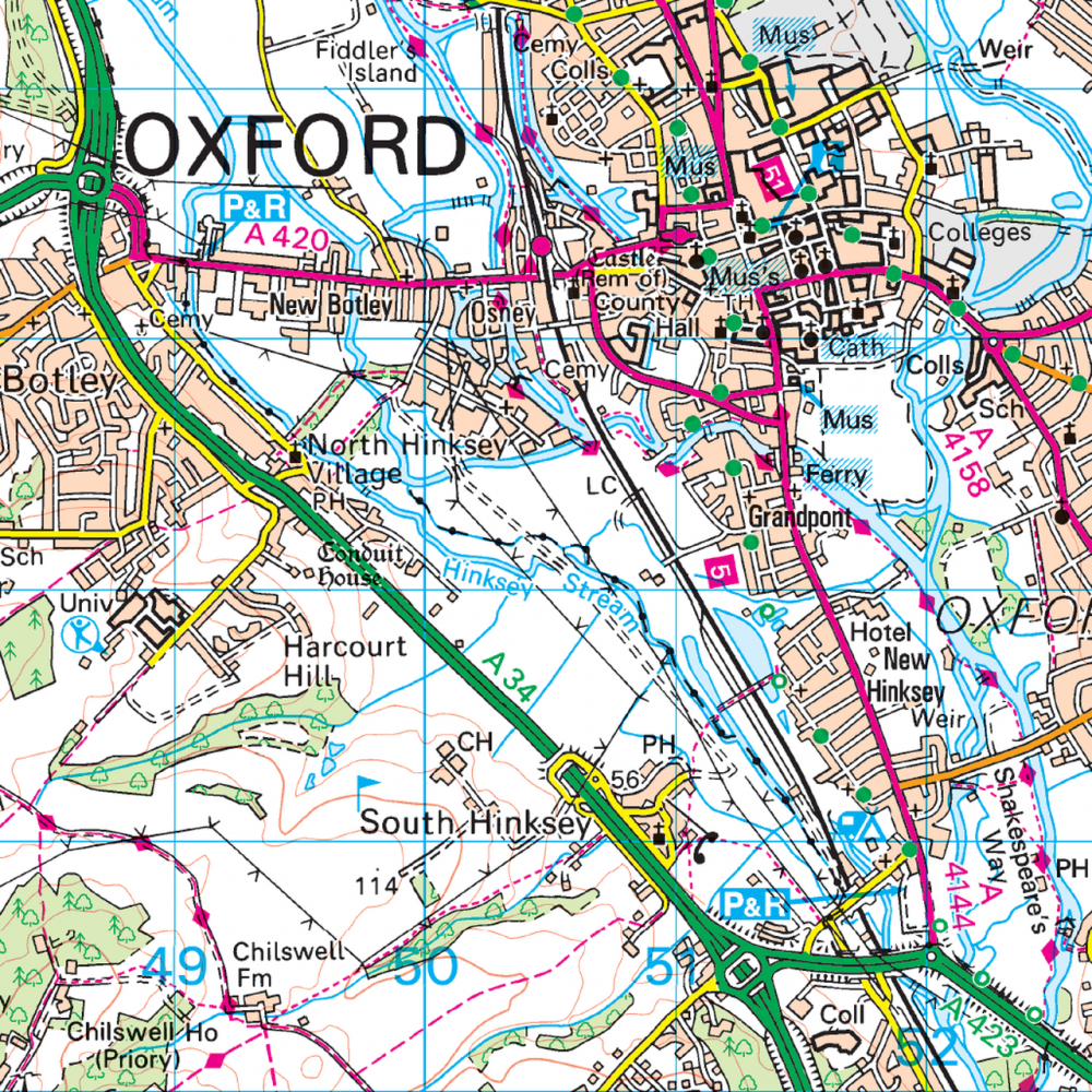 OS164 Oxford Surrounding area